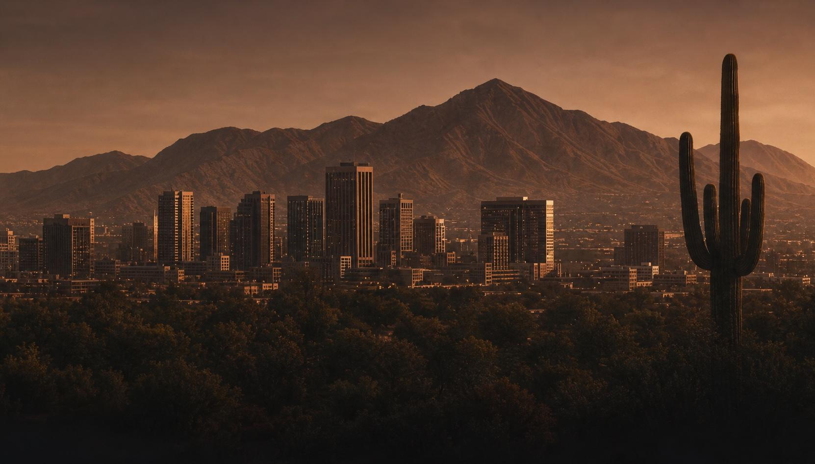 Stylized Arizona civic landscape illustration